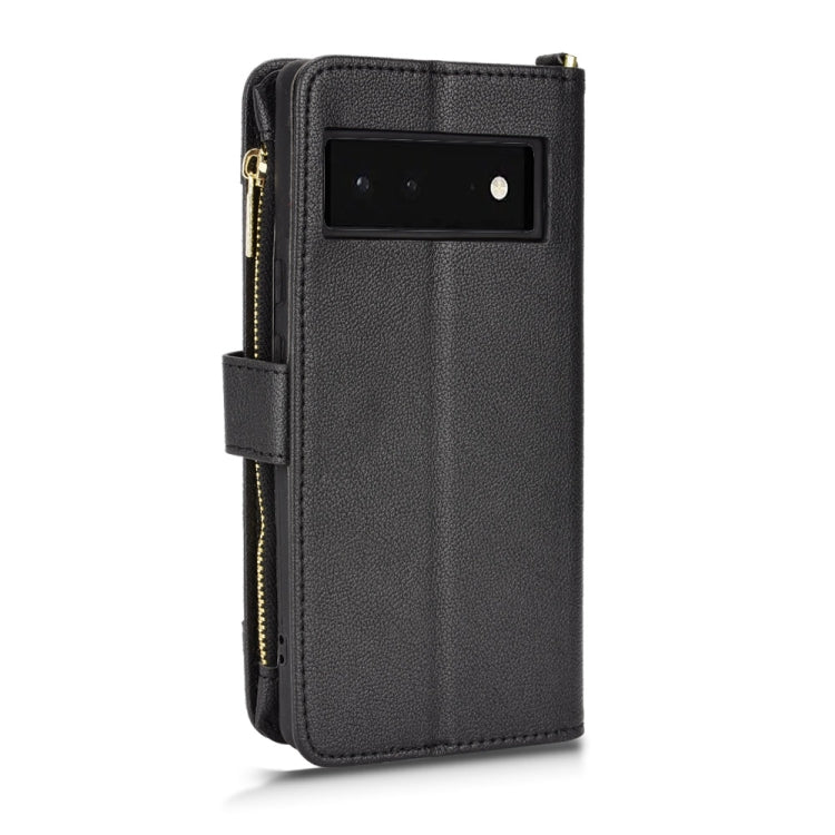 For Google Pixel 6 Litchi Texture Zipper Leather Phone Case