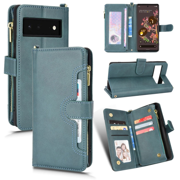For Google Pixel 6 Litchi Texture Zipper Leather Phone Case
