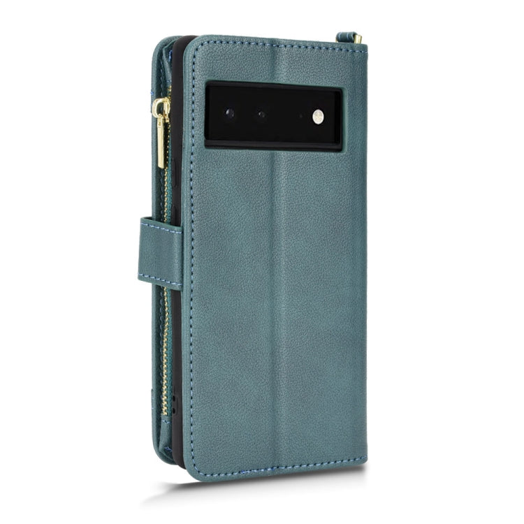 For Google Pixel 6 Litchi Texture Zipper Leather Phone Case