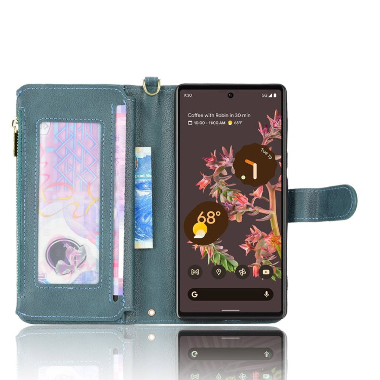 For Google Pixel 6 Litchi Texture Zipper Leather Phone Case