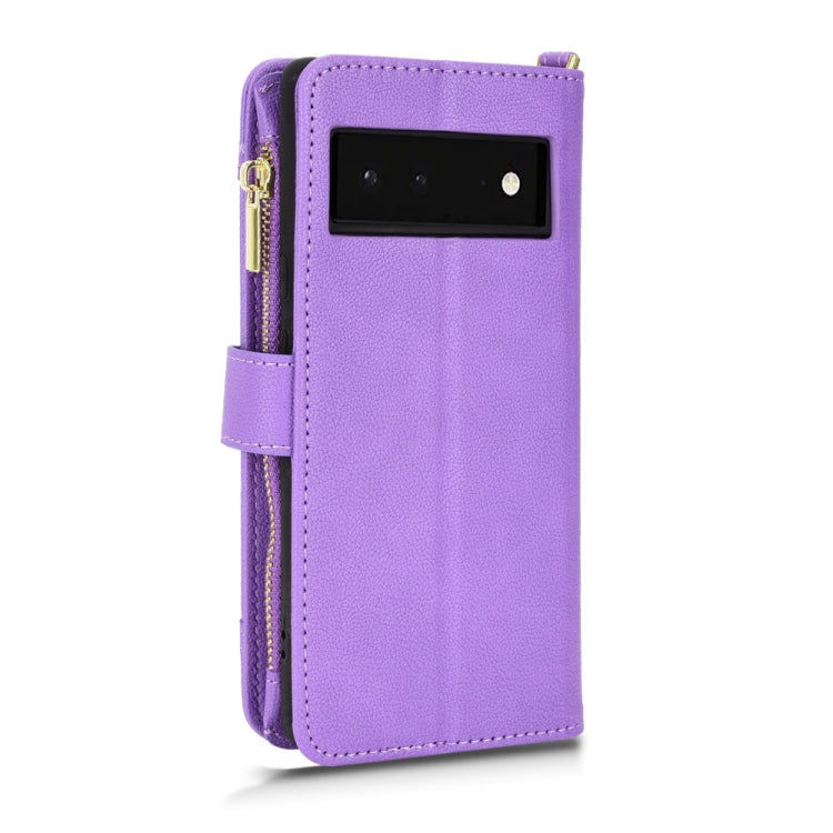 For Google Pixel 6 Litchi Texture Zipper Leather Phone Case