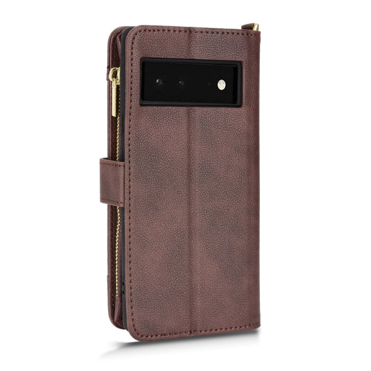For Google Pixel 6 Litchi Texture Zipper Leather Phone Case