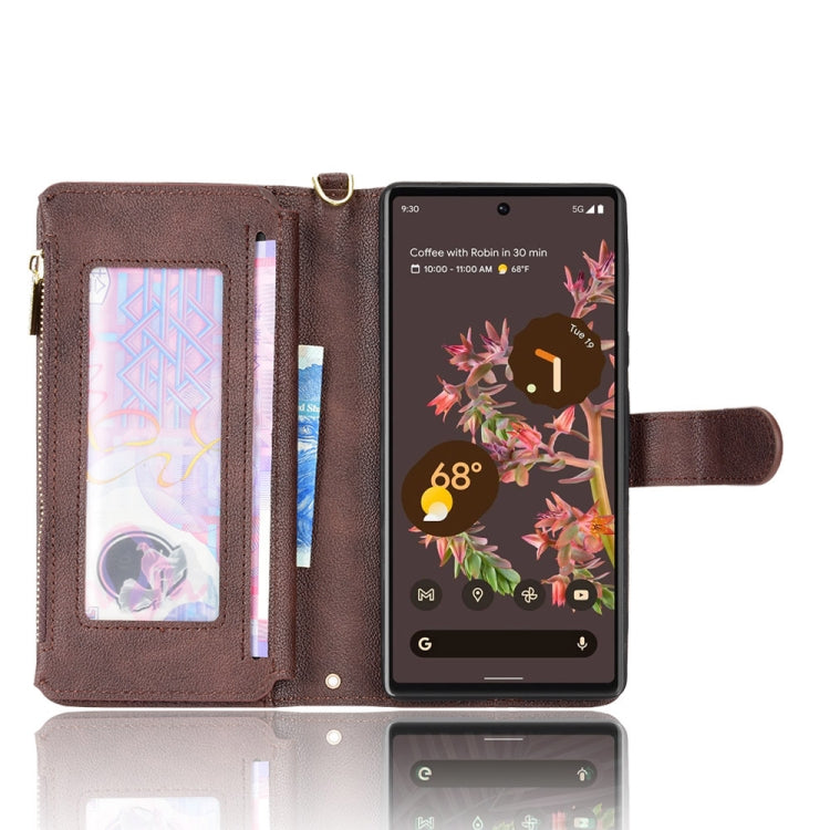 For Google Pixel 6 Litchi Texture Zipper Leather Phone Case
