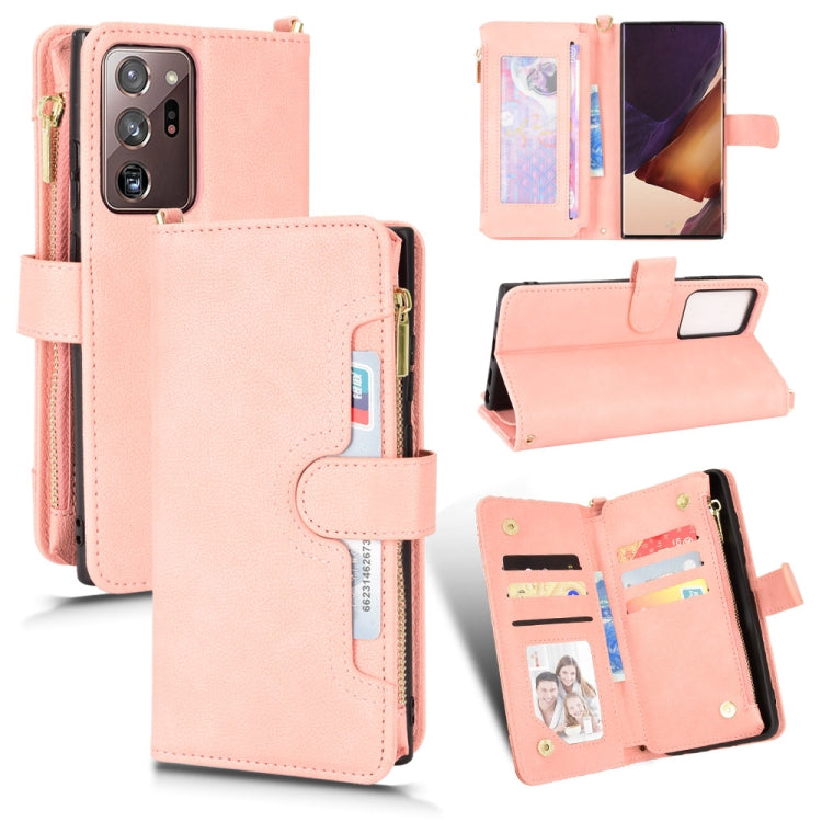 For Samsung Galaxy Note20 Ultra Litchi Texture Zipper Leather Phone Case