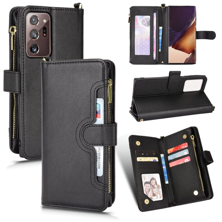 For Samsung Galaxy Note20 Ultra Litchi Texture Zipper Leather Phone Case
