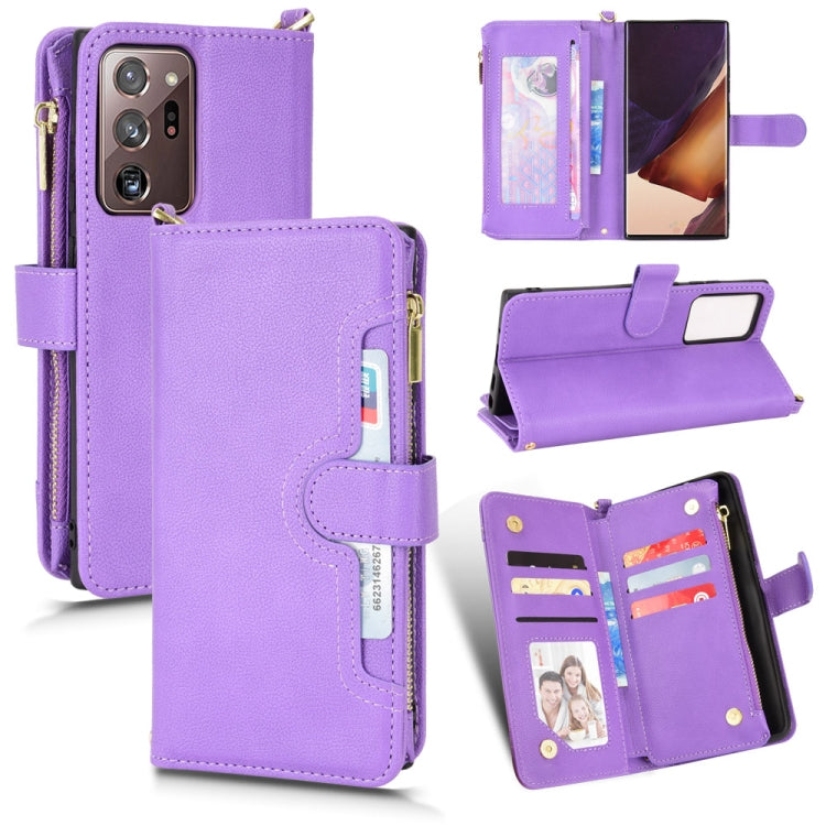 For Samsung Galaxy Note20 Ultra Litchi Texture Zipper Leather Phone Case