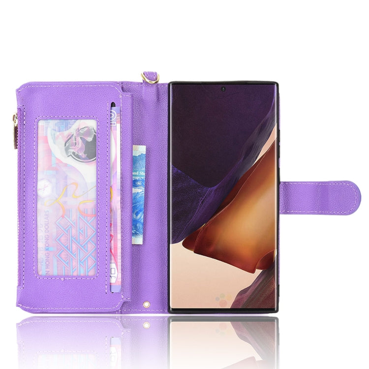 For Samsung Galaxy Note20 Ultra Litchi Texture Zipper Leather Phone Case