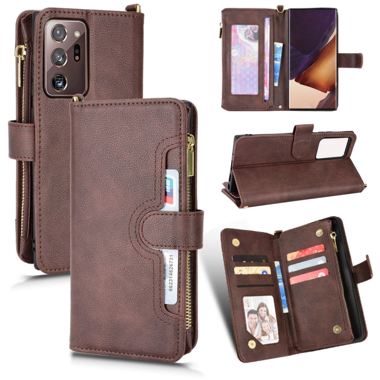 For Samsung Galaxy Note20 Ultra Litchi Texture Zipper Leather Phone Case