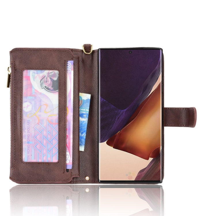 For Samsung Galaxy Note20 Ultra Litchi Texture Zipper Leather Phone Case