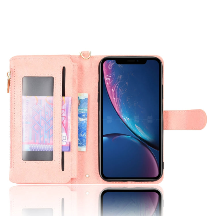 For iPhone XR Litchi Texture Zipper Leather Phone Case