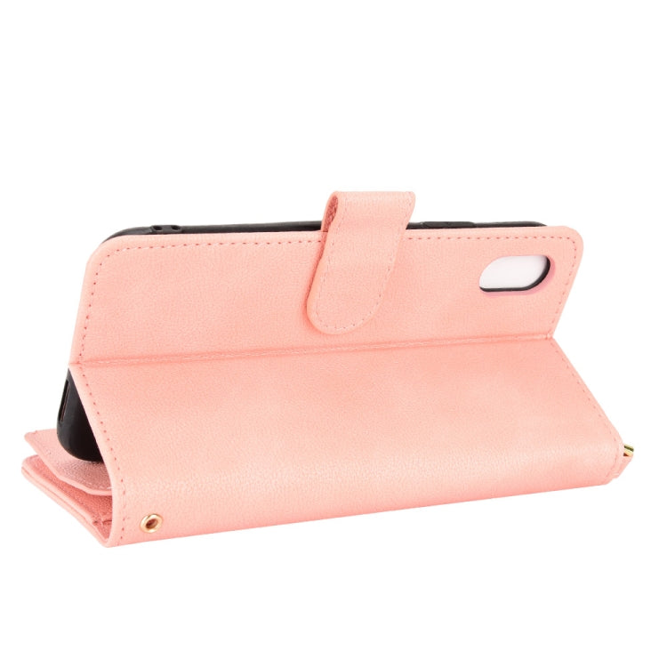 For iPhone XR Litchi Texture Zipper Leather Phone Case