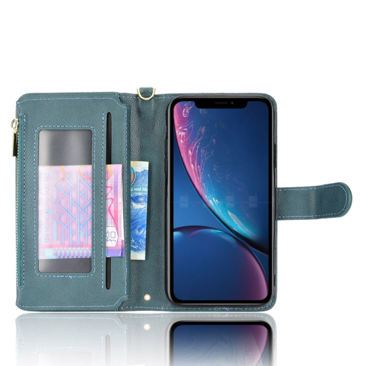 For iPhone XR Litchi Texture Zipper Leather Phone Case