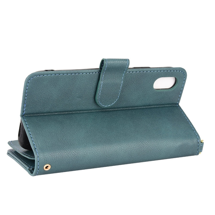 For iPhone XR Litchi Texture Zipper Leather Phone Case