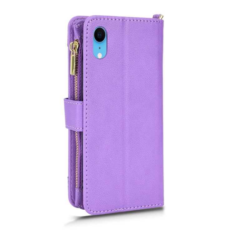 For iPhone XR Litchi Texture Zipper Leather Phone Case