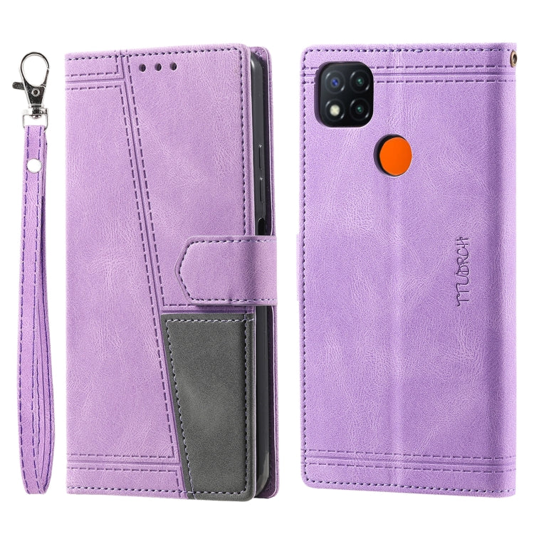 For Xiaomi Redmi 9C/Redmi 10A Splicing Leather Phone Case