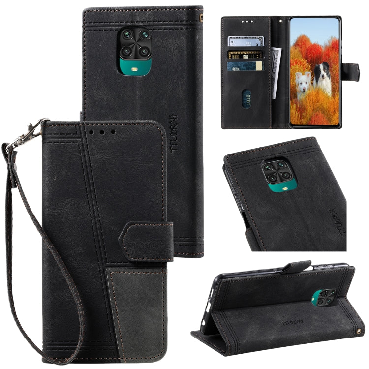 For Xiaomi Redmi Note 9 Pro Splicing Leather Phone Case