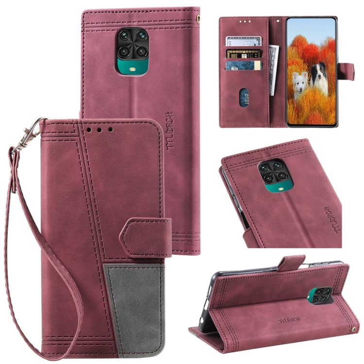 For Xiaomi Redmi Note 9 Pro Splicing Leather Phone Case