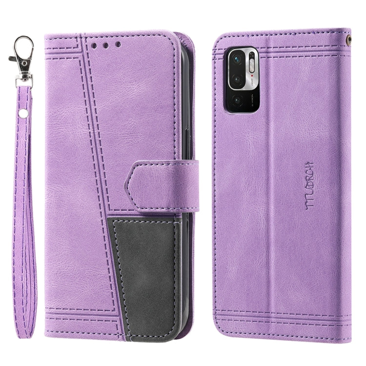 For Xiaomi Redmi Note 10 5G Splicing Leather Phone Case