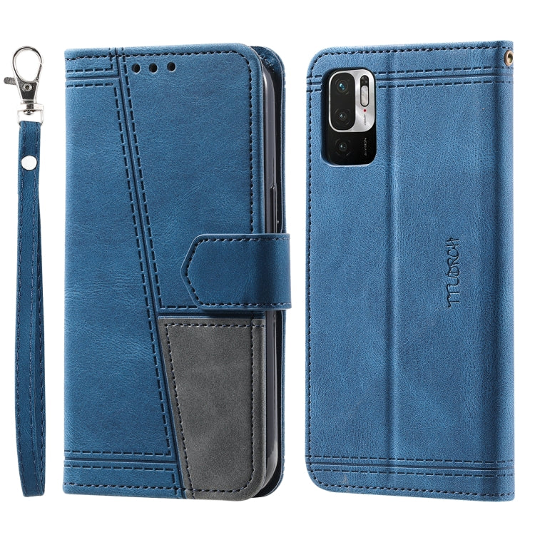 For Xiaomi Redmi Note 10 5G Splicing Leather Phone Case