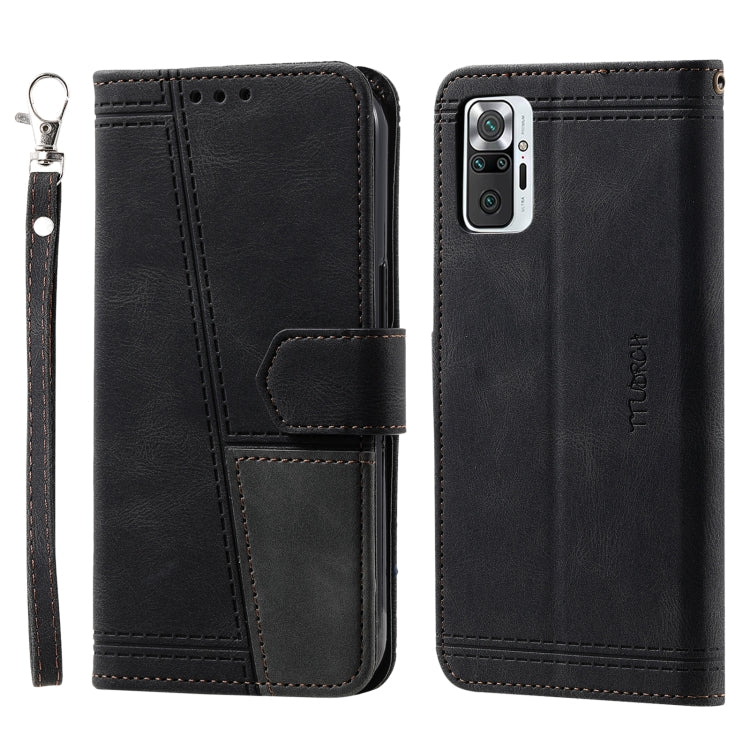 For Xiaomi Redmi Note 10 Pro 4G Splicing Leather Phone Case