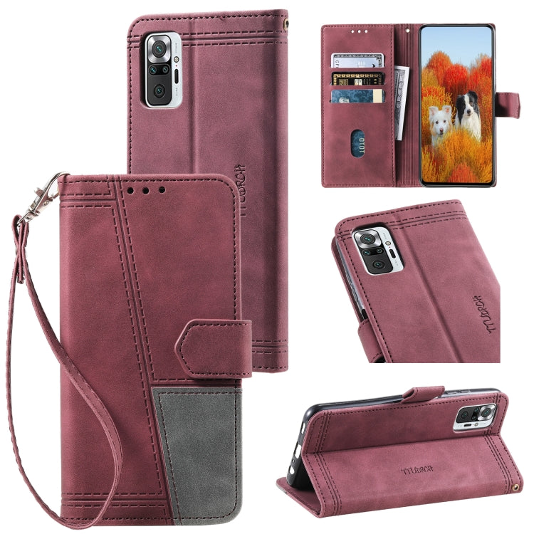 For Xiaomi Redmi Note 10 Pro 4G Splicing Leather Phone Case