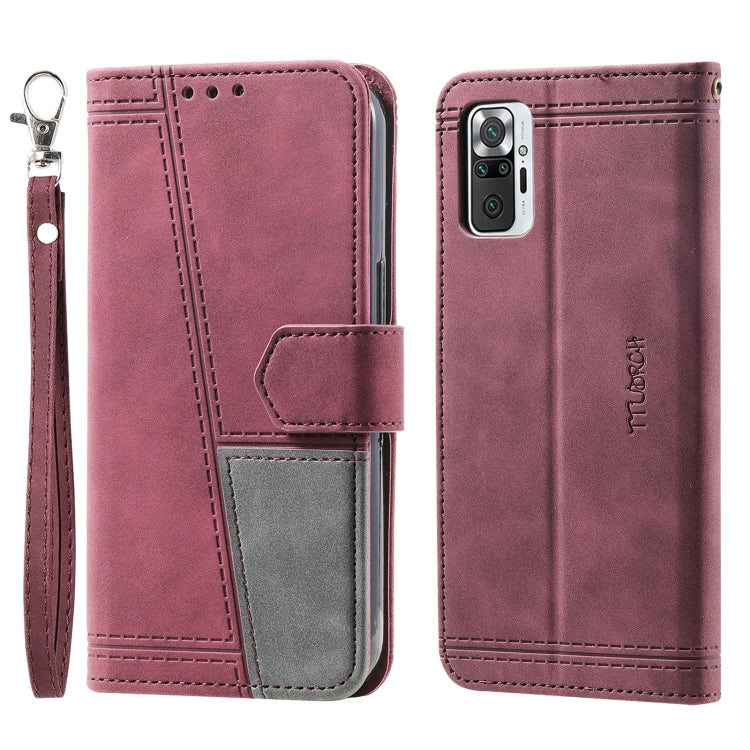 For Xiaomi Redmi Note 10 Pro 4G Splicing Leather Phone Case