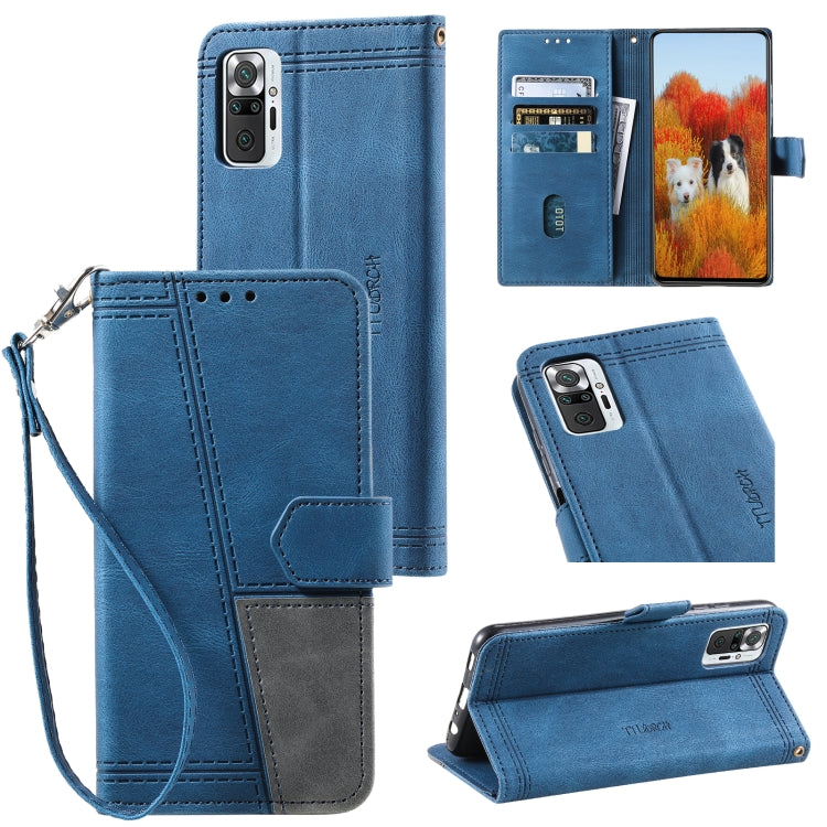 For Xiaomi Redmi Note 10 Pro 4G Splicing Leather Phone Case