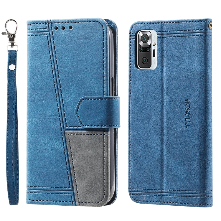 For Xiaomi Redmi Note 10 Pro 4G Splicing Leather Phone Case