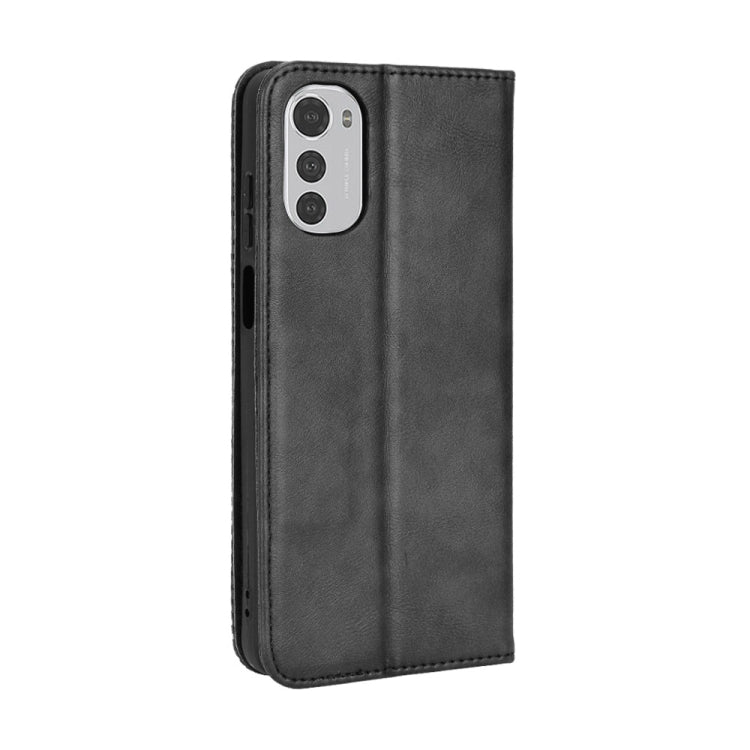 For Motorola Moto E32 4G Magnetic Buckle Retro Texture Leather Phone Case