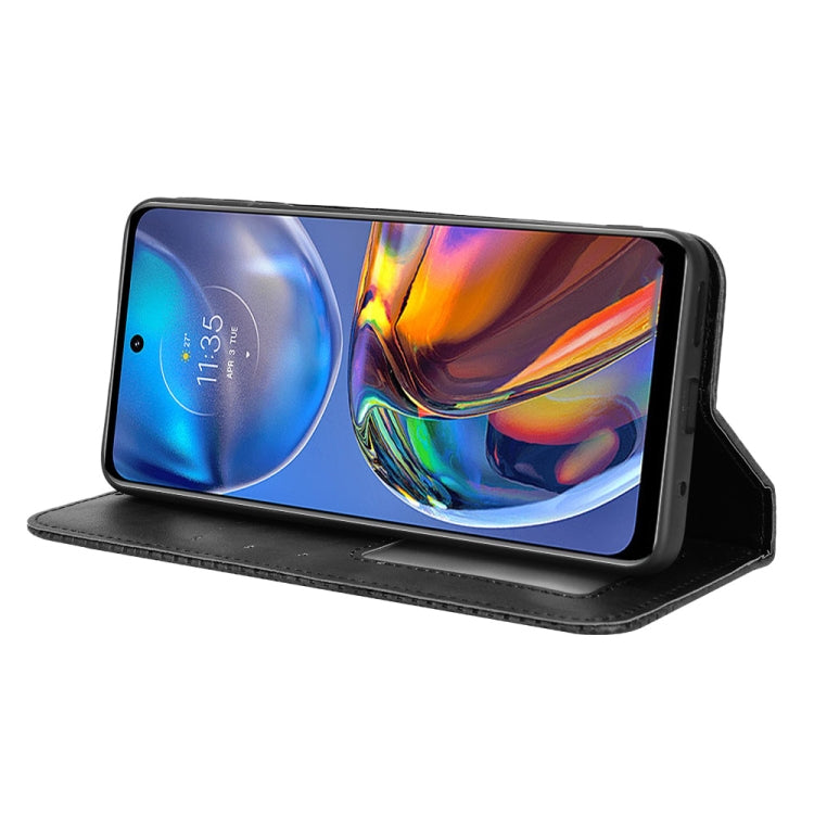 For Motorola Moto E32 4G Magnetic Buckle Retro Texture Leather Phone Case