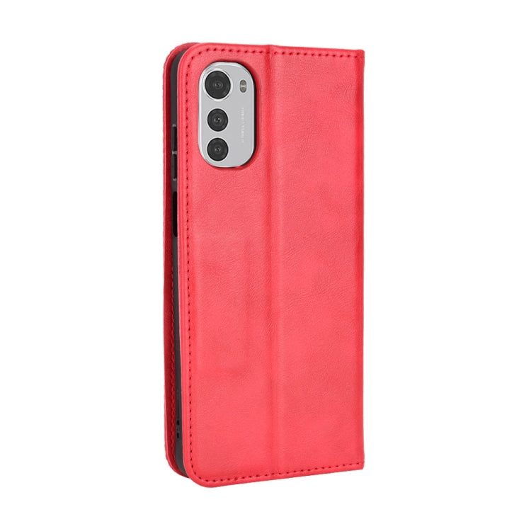 For Motorola Moto E32 4G Magnetic Buckle Retro Texture Leather Phone Case