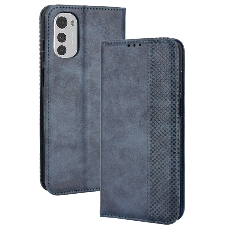 For Motorola Moto E32 4G Magnetic Buckle Retro Texture Leather Phone Case