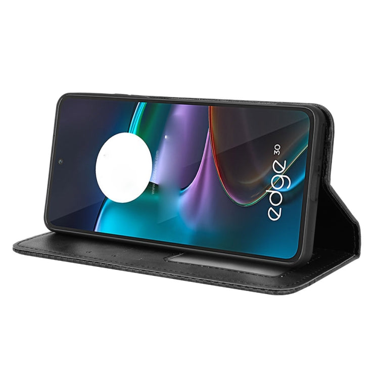 For Motorola Edge 30 Magnetic Buckle Retro Texture Leather Phone Case