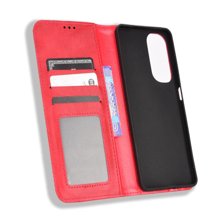 For Motorola Edge 30 Magnetic Buckle Retro Texture Leather Phone Case