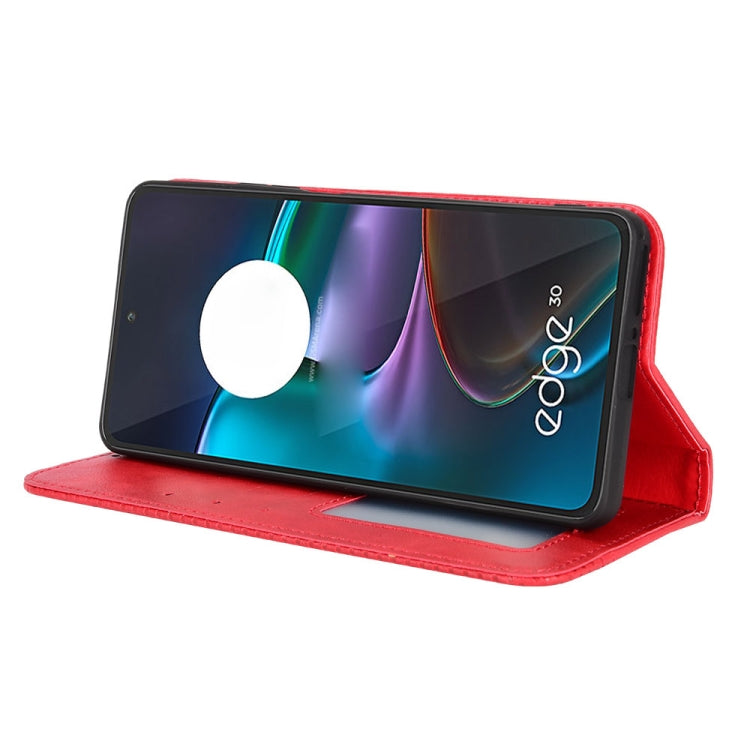 For Motorola Edge 30 Magnetic Buckle Retro Texture Leather Phone Case