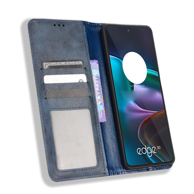 For Motorola Edge 30 Magnetic Buckle Retro Texture Leather Phone Case