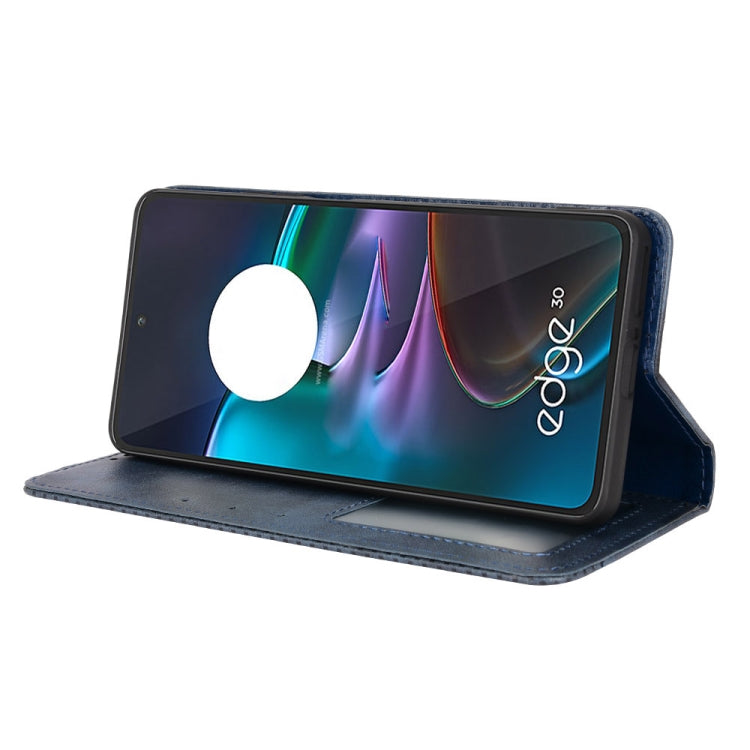 For Motorola Edge 30 Magnetic Buckle Retro Texture Leather Phone Case
