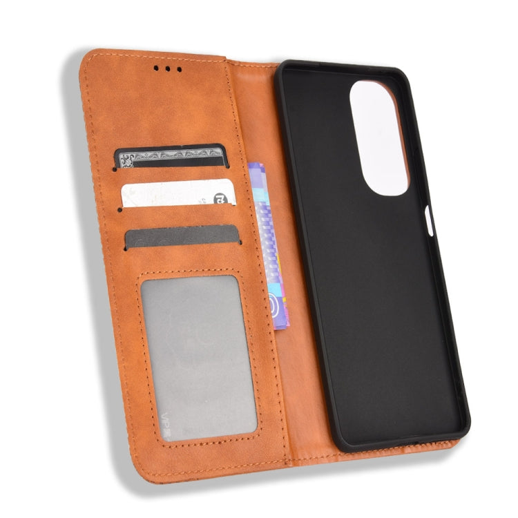 For Motorola Edge 30 Magnetic Buckle Retro Texture Leather Phone Case