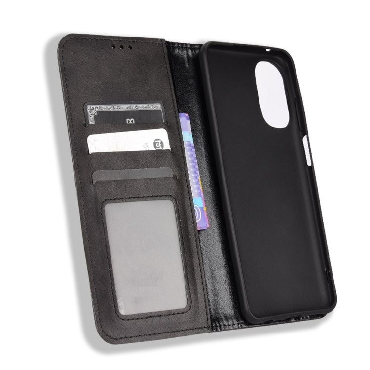 For Motorola Moto G 5G 2022 Magnetic Buckle Retro Texture Leather Phone Case