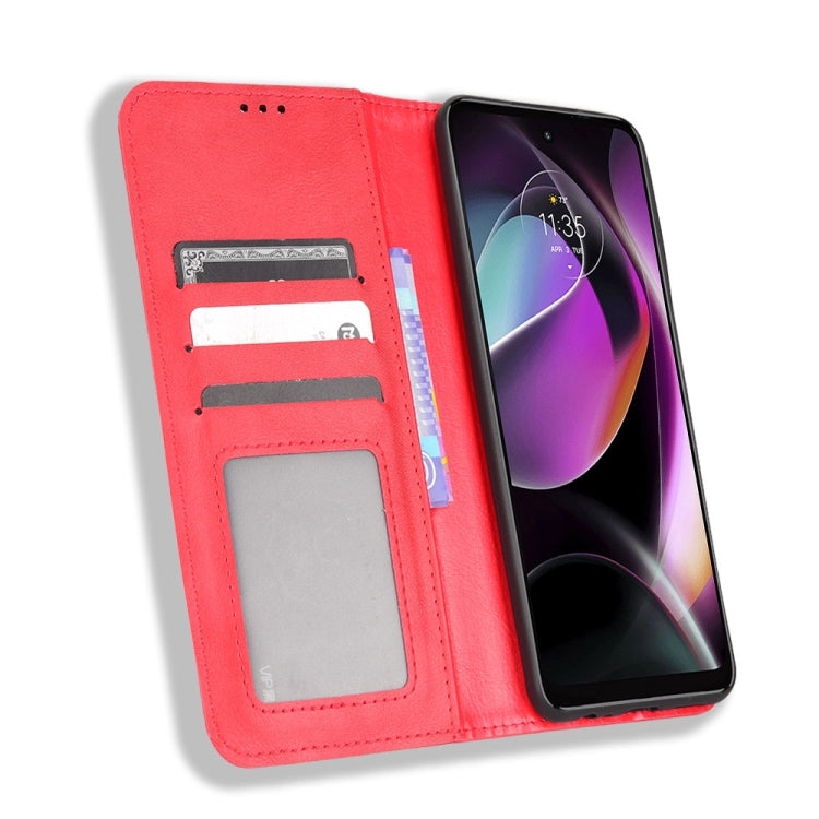 For Motorola Moto G 5G 2022 Magnetic Buckle Retro Texture Leather Phone Case