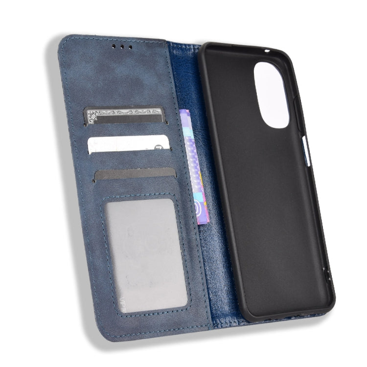 For Motorola Moto G 5G 2022 Magnetic Buckle Retro Texture Leather Phone Case