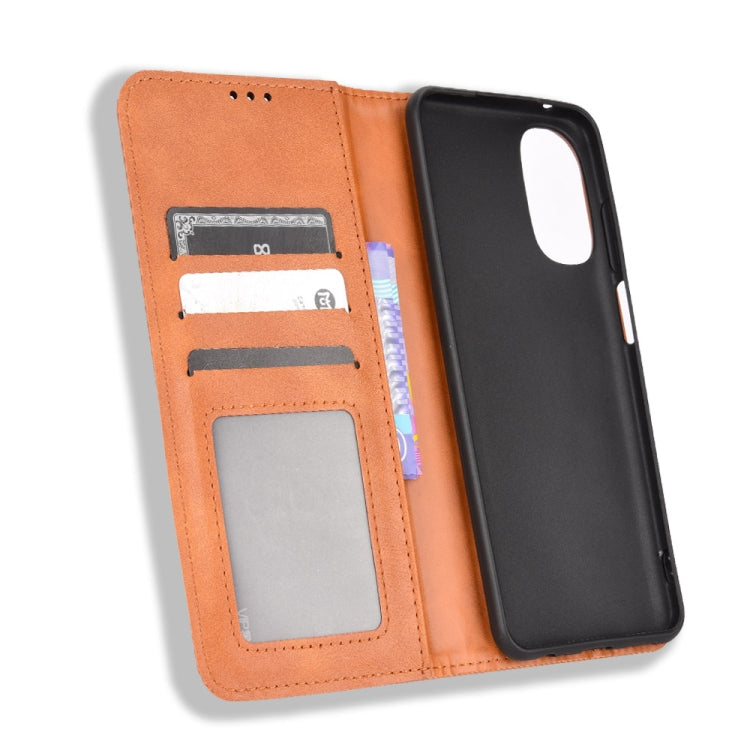 For Motorola Moto G 5G 2022 Magnetic Buckle Retro Texture Leather Phone Case