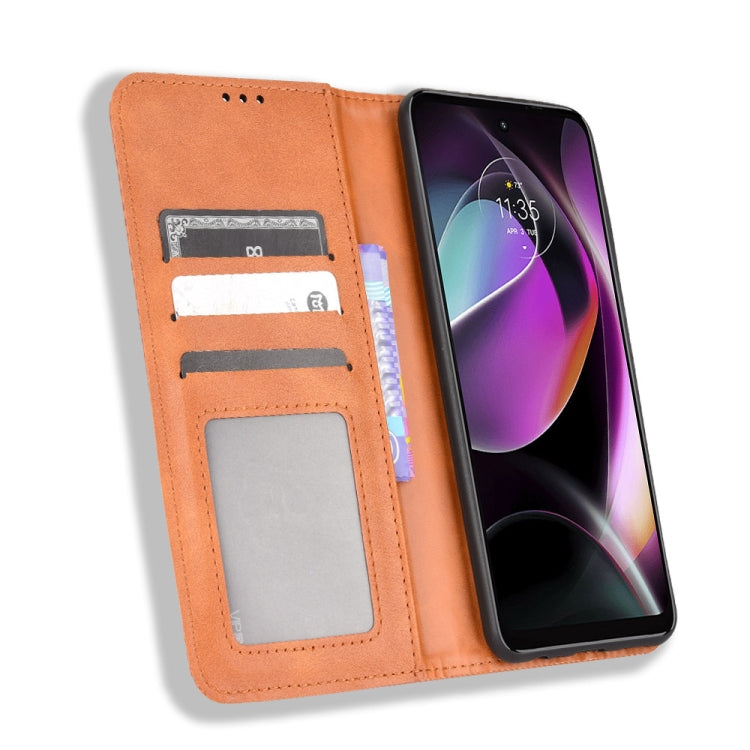 For Motorola Moto G 5G 2022 Magnetic Buckle Retro Texture Leather Phone Case