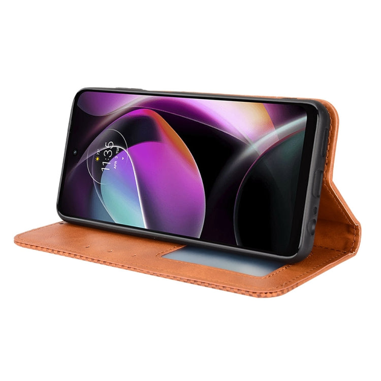 For Motorola Moto G 5G 2022 Magnetic Buckle Retro Texture Leather Phone Case