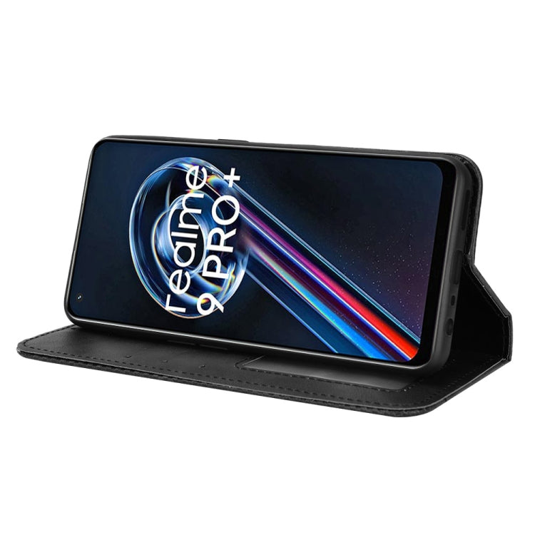 For OPPO Realme 9 5G Global / 9 Pro Magnetic Buckle Retro Texture Leather Phone Case