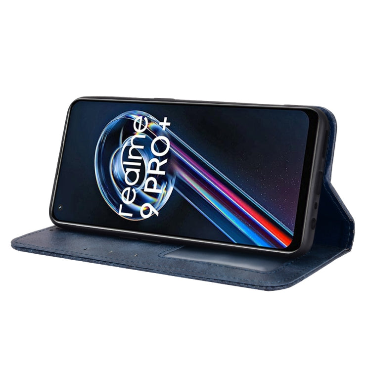 For OPPO Realme 9 5G Global / 9 Pro Magnetic Buckle Retro Texture Leather Phone Case