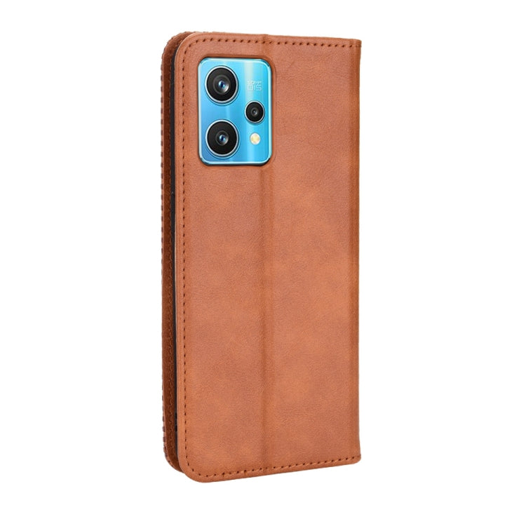 For OPPO Realme 9 5G Global / 9 Pro Magnetic Buckle Retro Texture Leather Phone Case