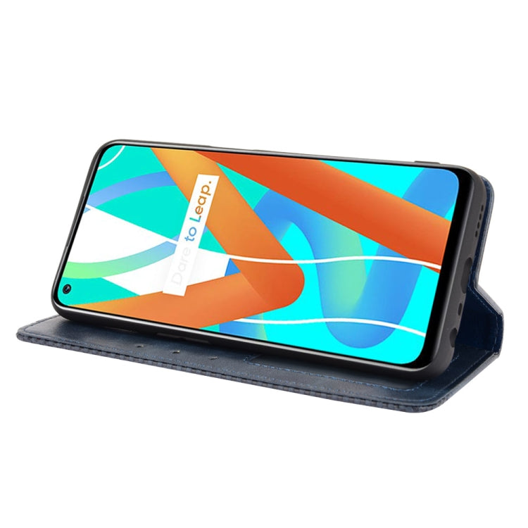 For OPPO Realme 9 5G India / V13 5G / 8 5G Magnetic Buckle Retro Texture Leather Phone Case