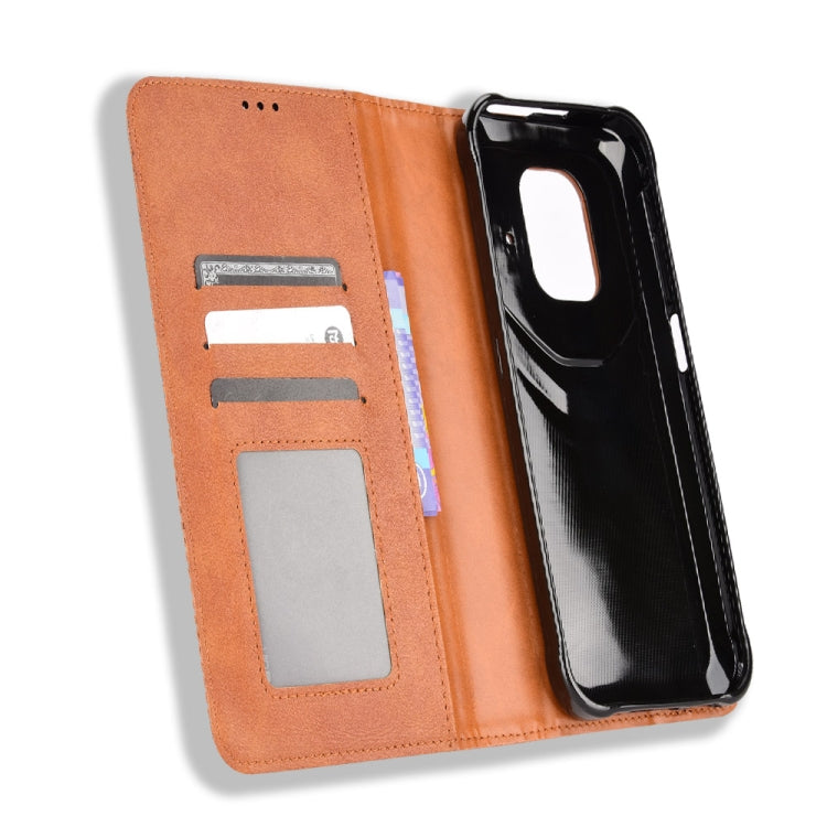 For Ulefone Power Armor 14 / 14 Pro Magnetic Buckle Retro Texture Leather Phone Case