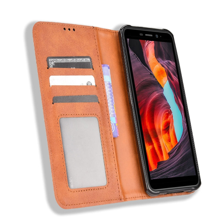 For Ulefone Armor X10 / X10 Pro Magnetic Buckle Retro Texture Leather Phone Case